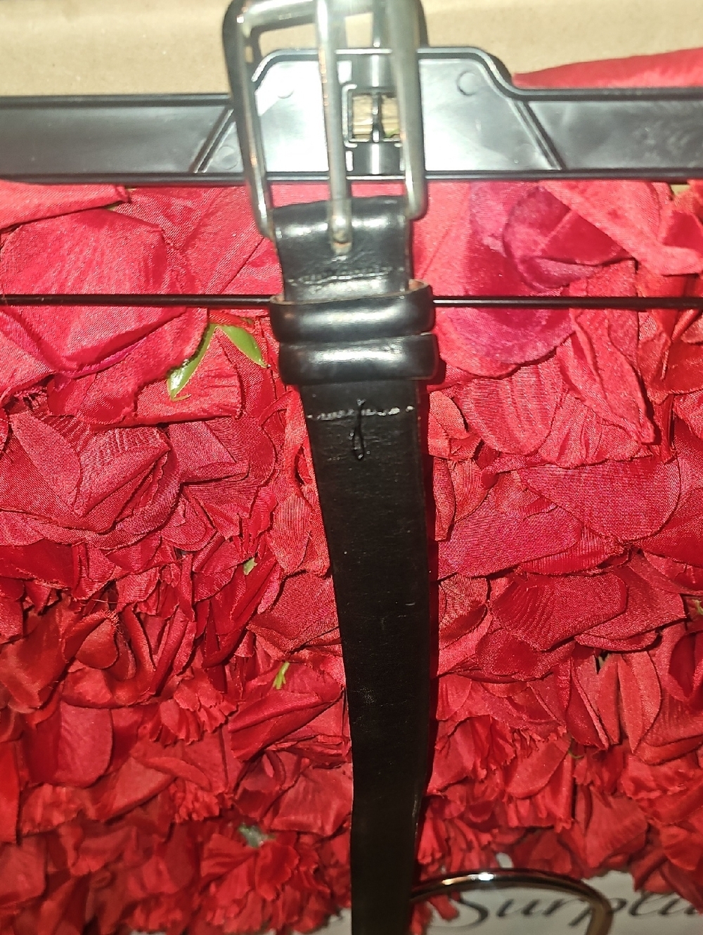 Mens American Made Black Leather Belt with Silver Buckle Size 38/95 Loose Stitch
